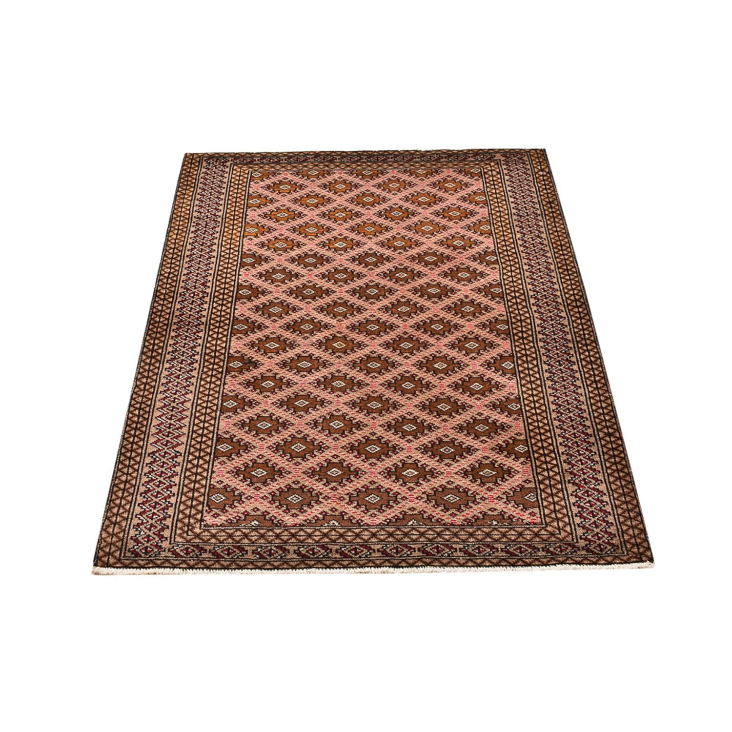 Tapis Turkaman - 132 x 97 cm - rouge clair