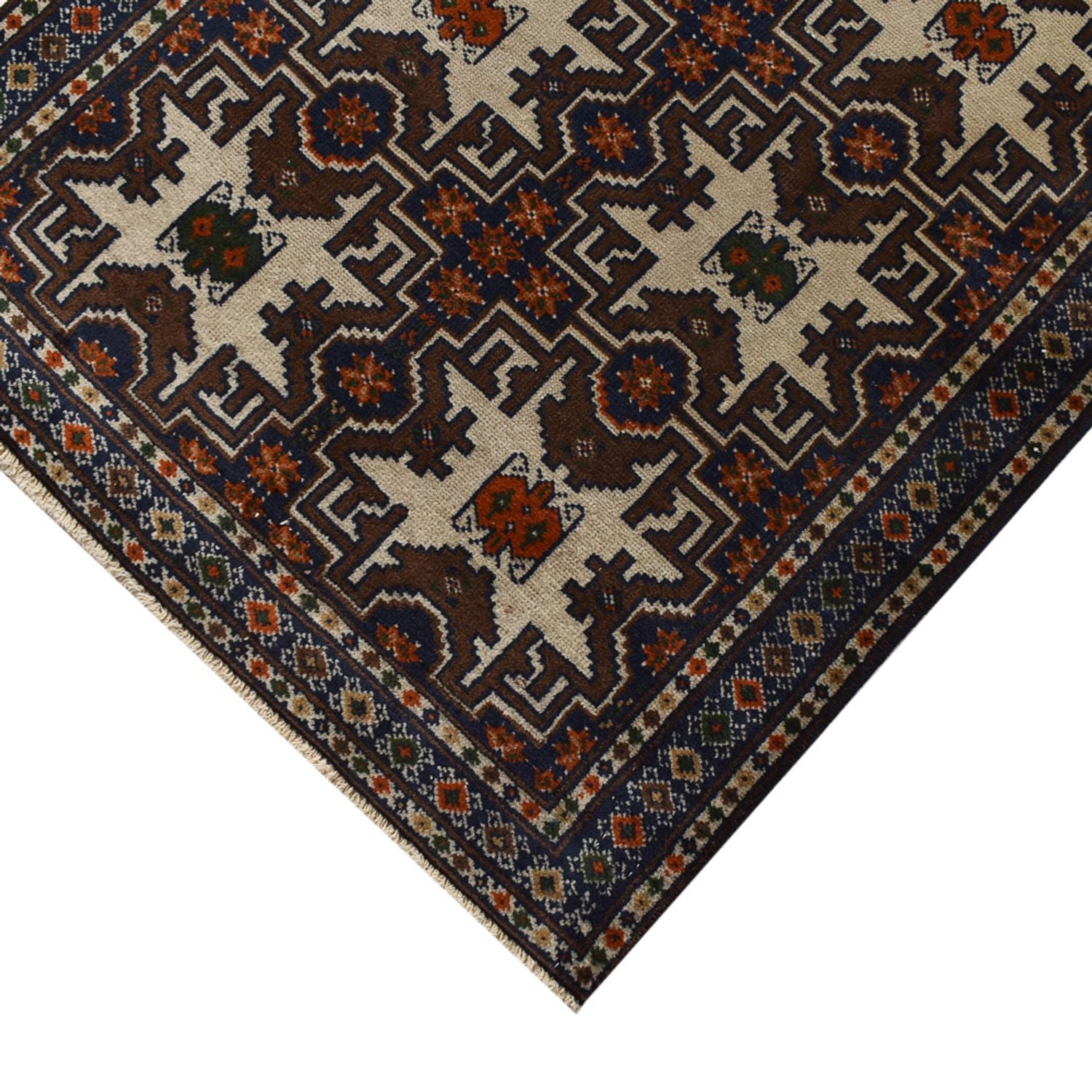 Tapis de couloir Tapis Turkaman - 366 x 79 cm - beige foncé