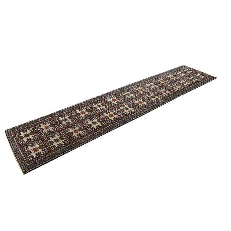 Tapis de couloir Tapis Turkaman - 366 x 79 cm - beige foncé