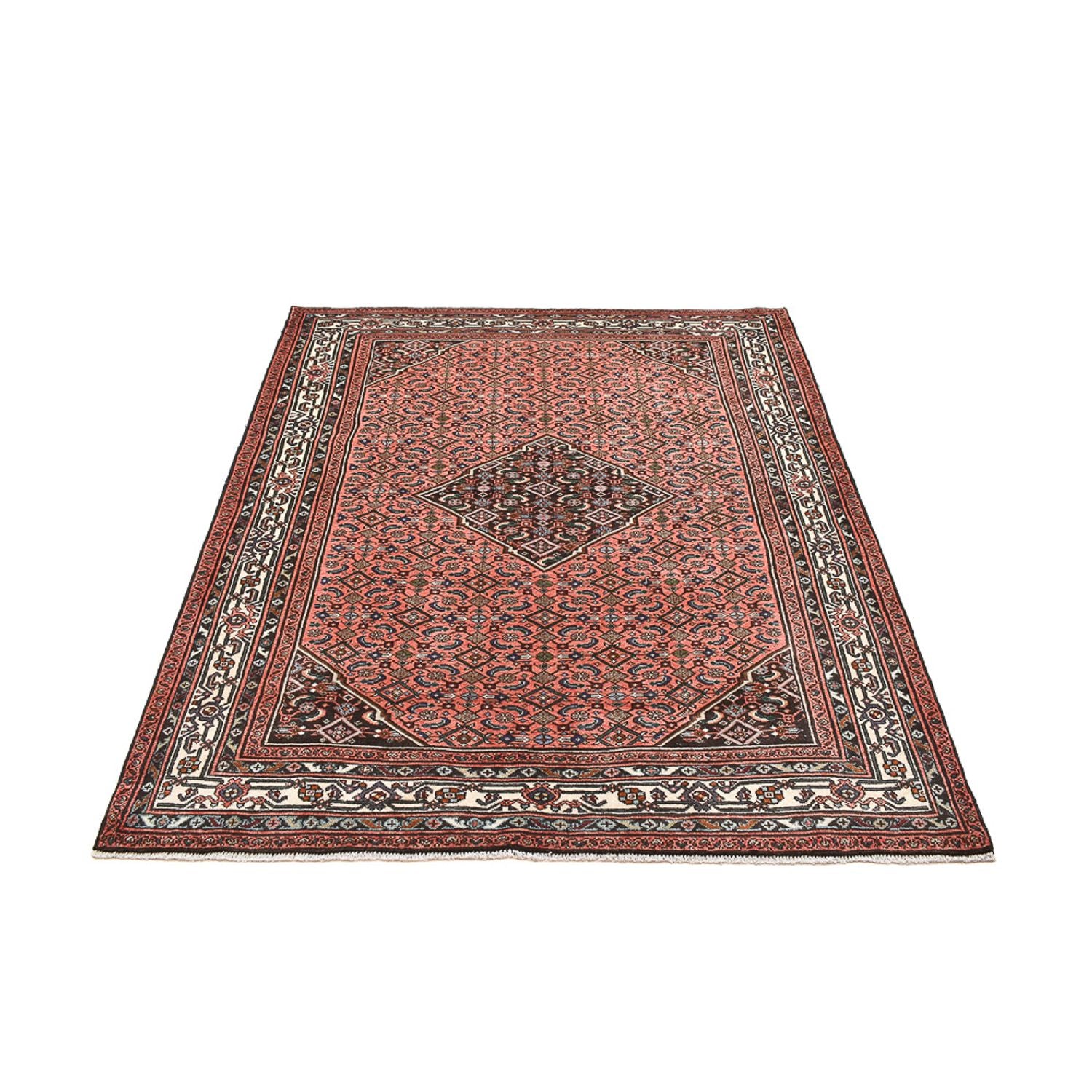 Tapis persan - Nomadic - 198 x 155 cm - rouge clair