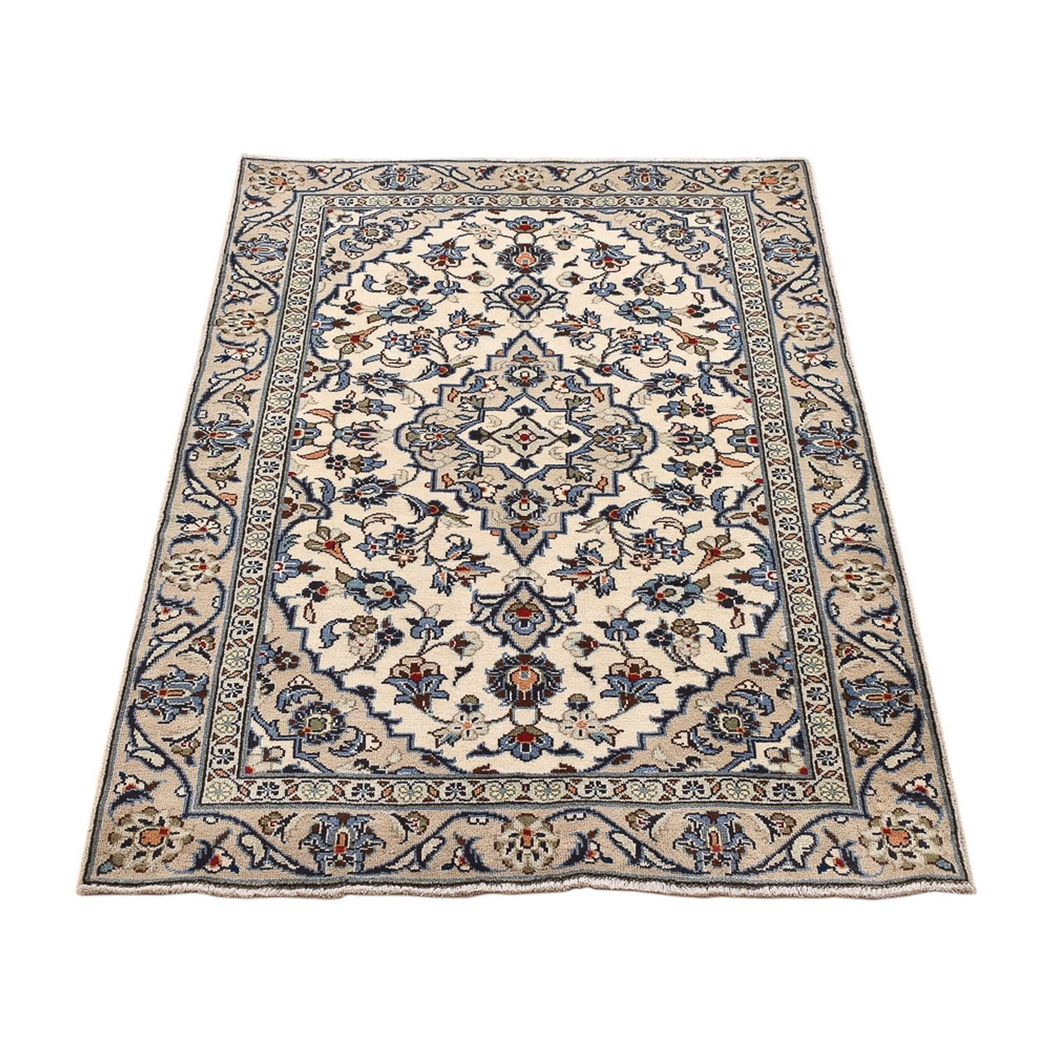 Tapis persan - Keshan - 140 x 92 cm - gris clair