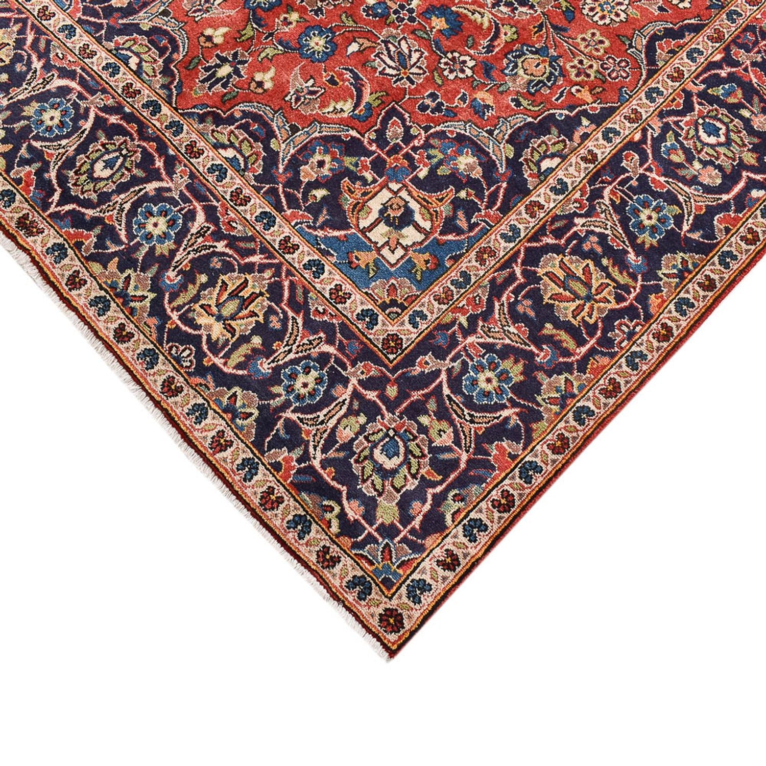 Tapis persan - Keshan - 263 x 146 cm - rouge clair