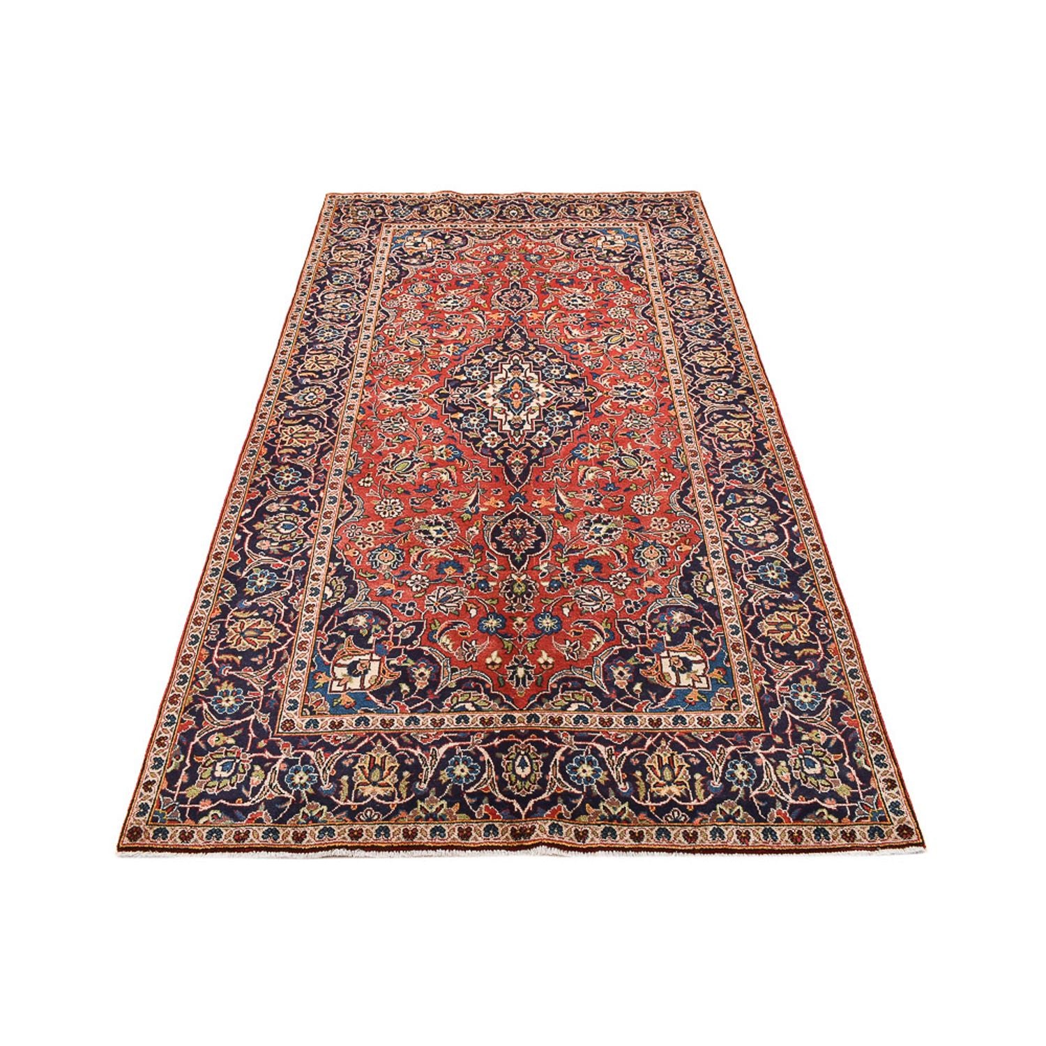 Tapis persan - Keshan - 263 x 146 cm - rouge clair