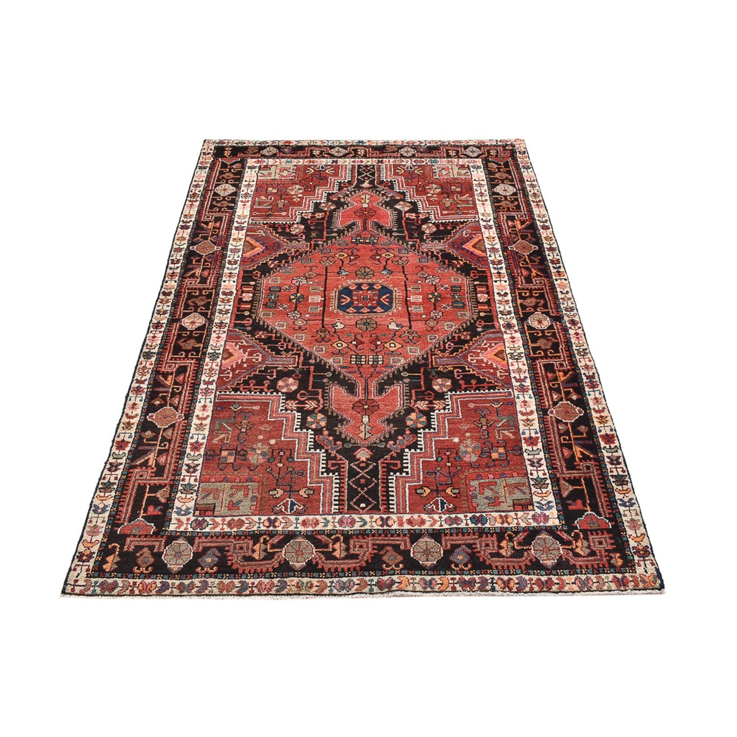 Tapis persan - Nomadic - 198 x 129 cm - rouge clair