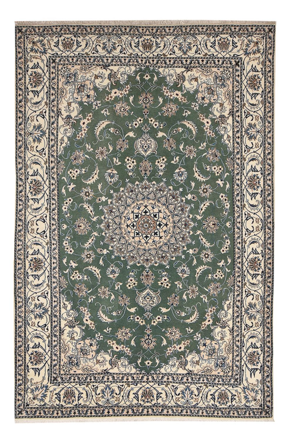 Perserteppich - Nain - 300 x 197 cm - minzgrün