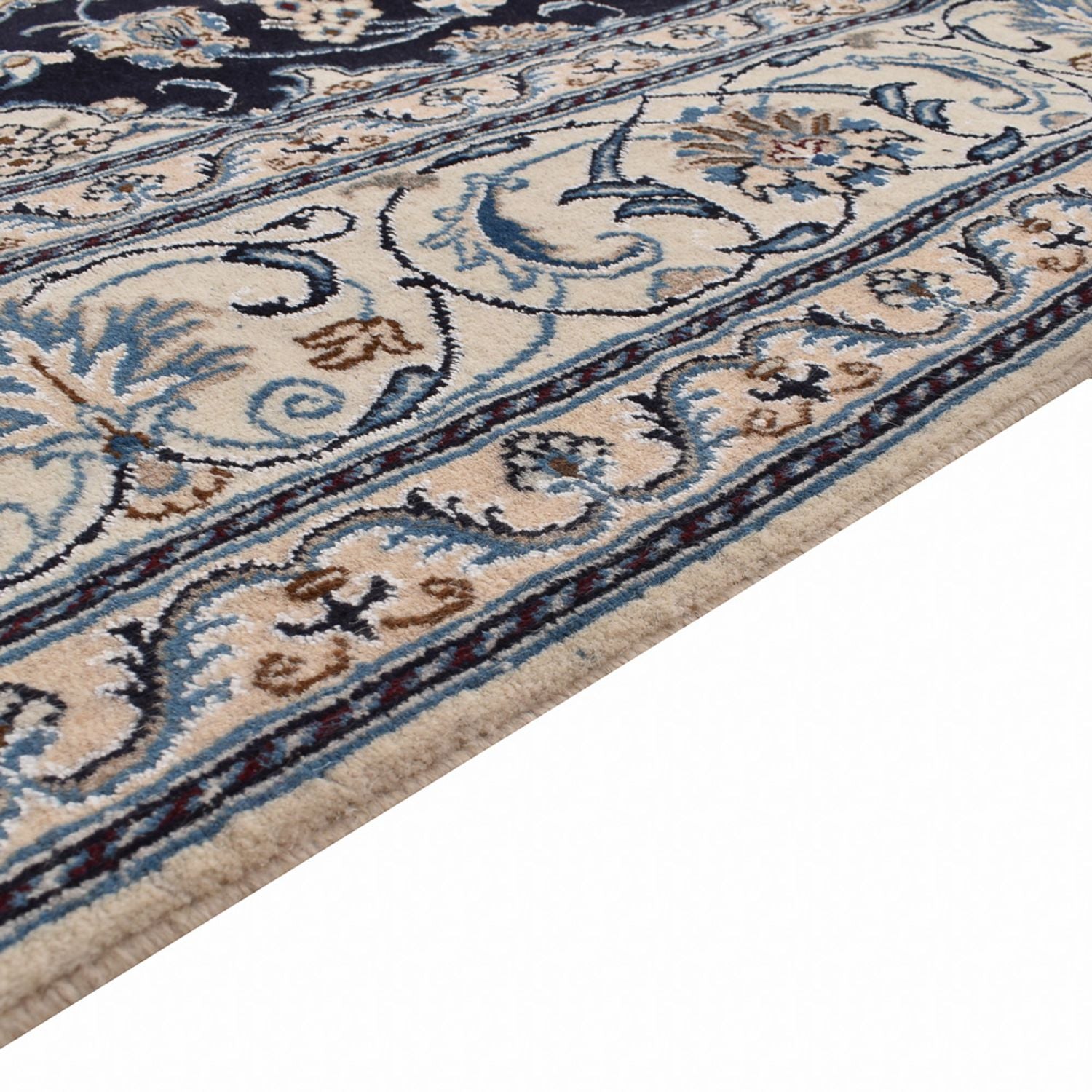 Tapis persan - Nain - 295 x 200 cm - bleu foncé