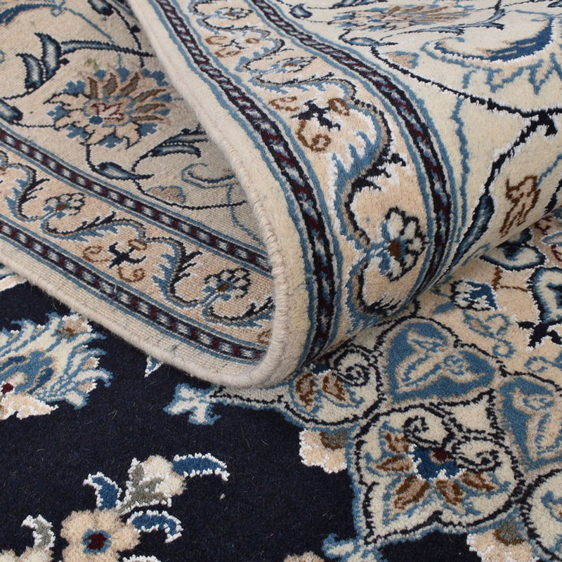 Tapis persan - Nain - 295 x 200 cm - bleu foncé