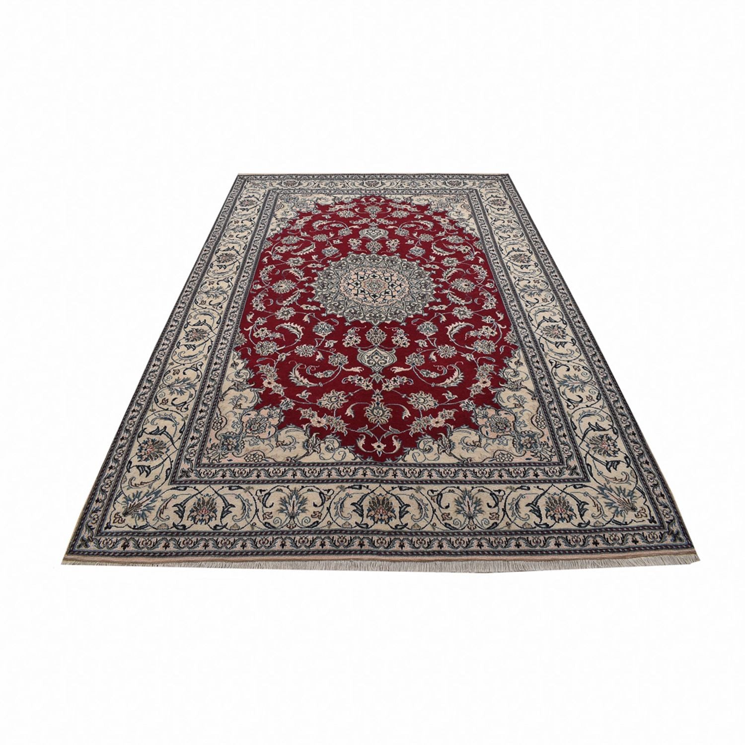 Tapis persan - Nain - 297 x 203 cm - rouge