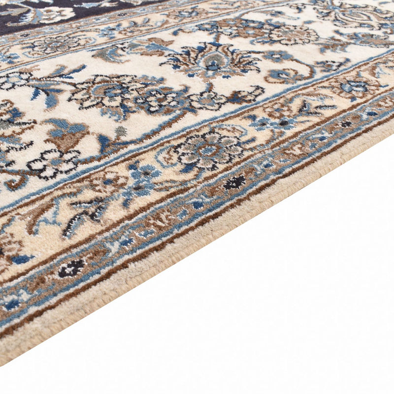 Tapis persan - Nain carré  - 293 x 281 cm - bleu foncé