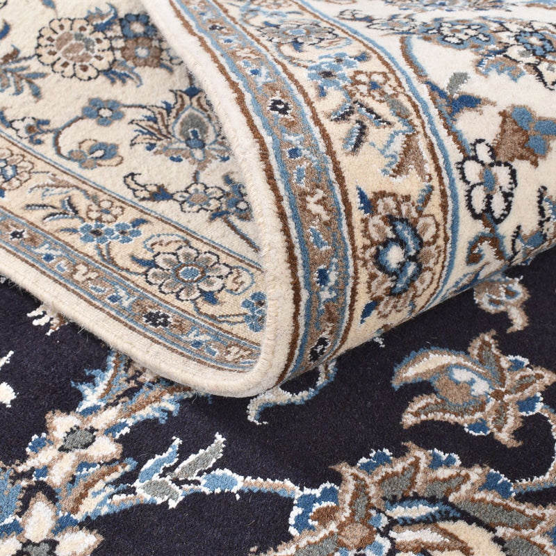 Tapis persan - Nain carré  - 293 x 281 cm - bleu foncé
