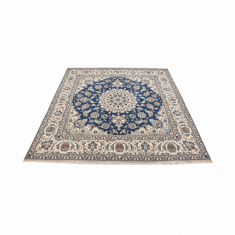 Tapis persan - Nain carré  - 202 x 195 cm - bleu