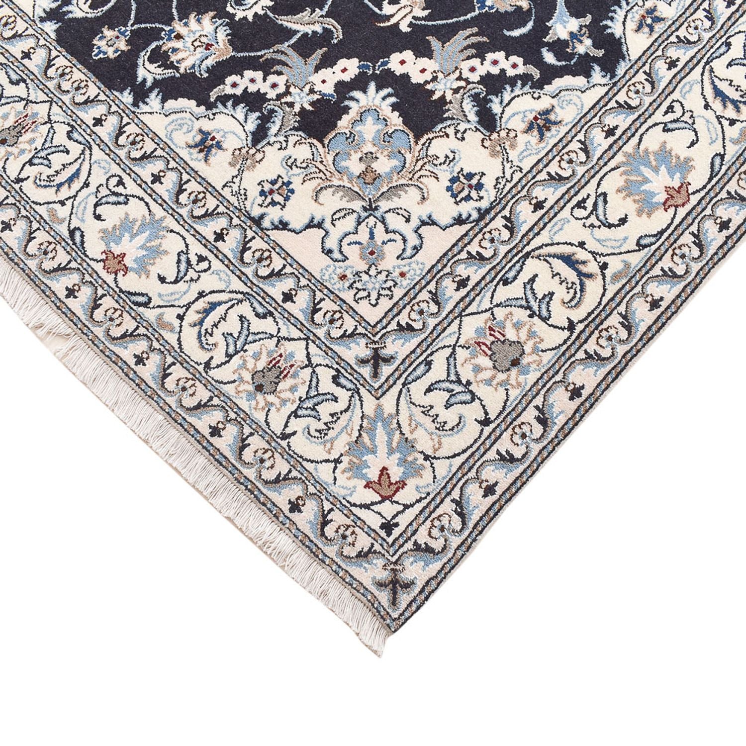 Tapis persan - Nain - 242 x 162 cm - bleu foncé