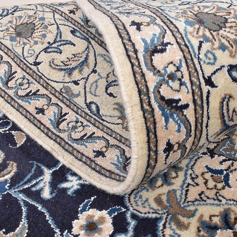 Tapis persan - Nain - 239 x 165 cm - bleu foncé