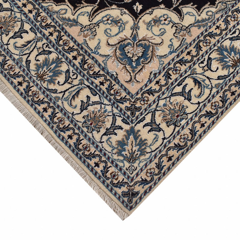 Tapis persan - Nain - 210 x 149 cm - bleu foncé