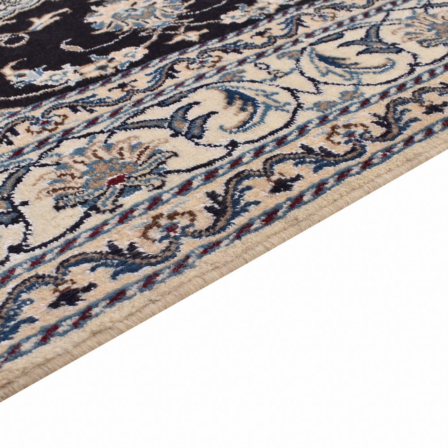 Tapis persan - Nain - 210 x 149 cm - bleu foncé