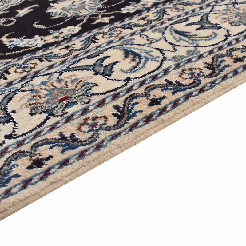 Tapis persan - Nain - 210 x 149 cm - bleu foncé