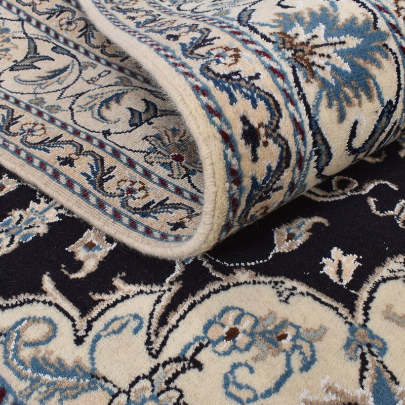 Tapis persan - Nain - 210 x 149 cm - bleu foncé