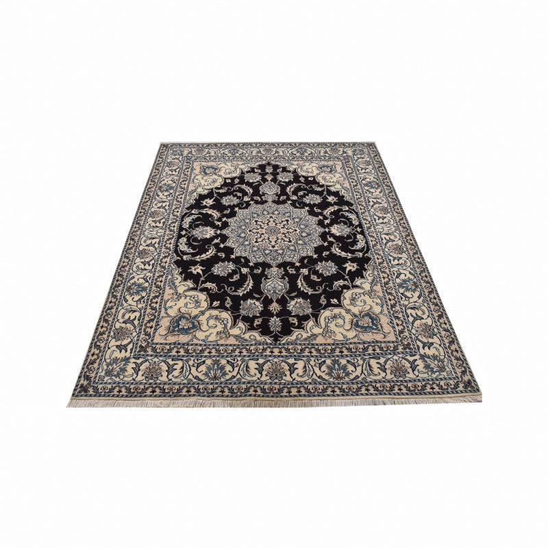 Tapis persan - Nain - 210 x 149 cm - bleu foncé