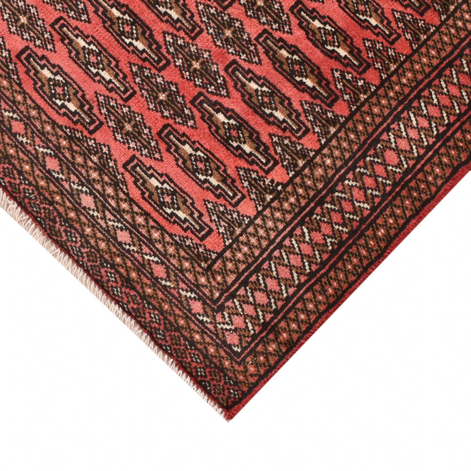 Tapis Turkaman - 131 x 100 cm - rouge clair