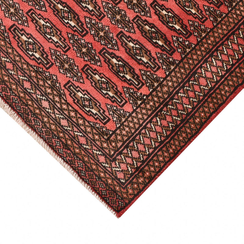 Tapis Turkaman - 131 x 100 cm - rouge clair