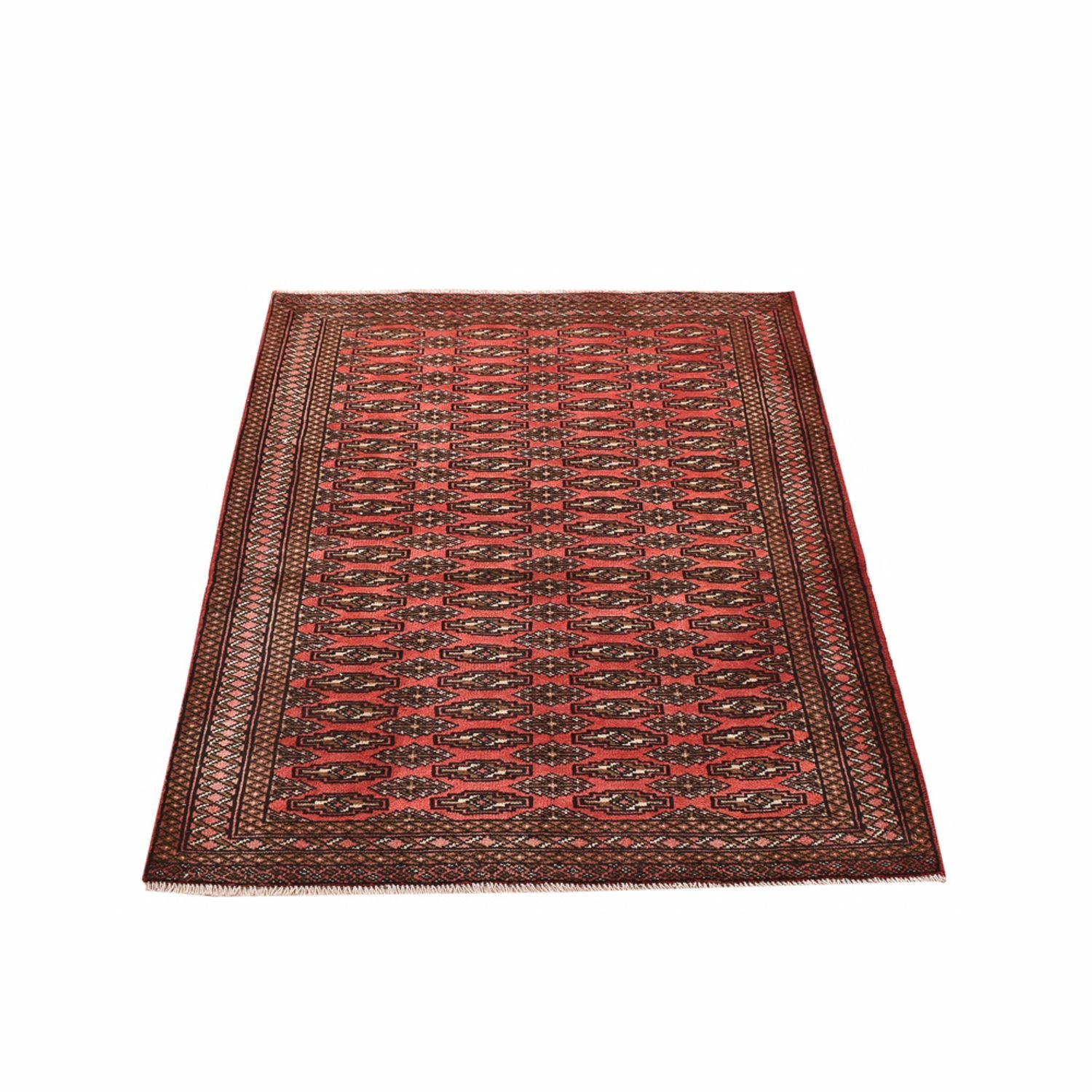 Tapis Turkaman - 131 x 100 cm - rouge clair