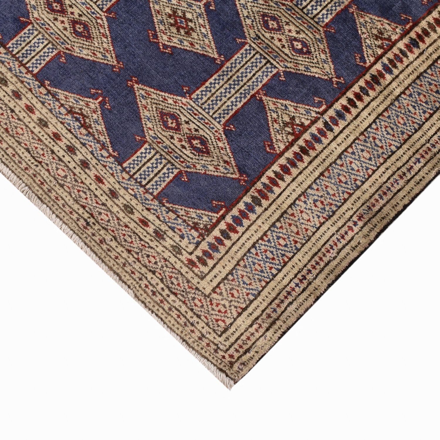 Tapis Turkaman - 136 x 101 cm - bleu foncé