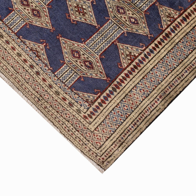 Tapis Turkaman - 136 x 101 cm - bleu foncé