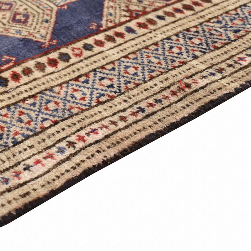 Tapis Turkaman - 136 x 101 cm - bleu foncé