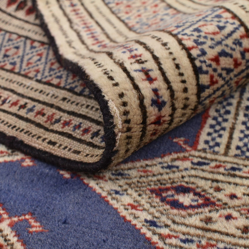 Tapis Turkaman - 136 x 101 cm - bleu foncé