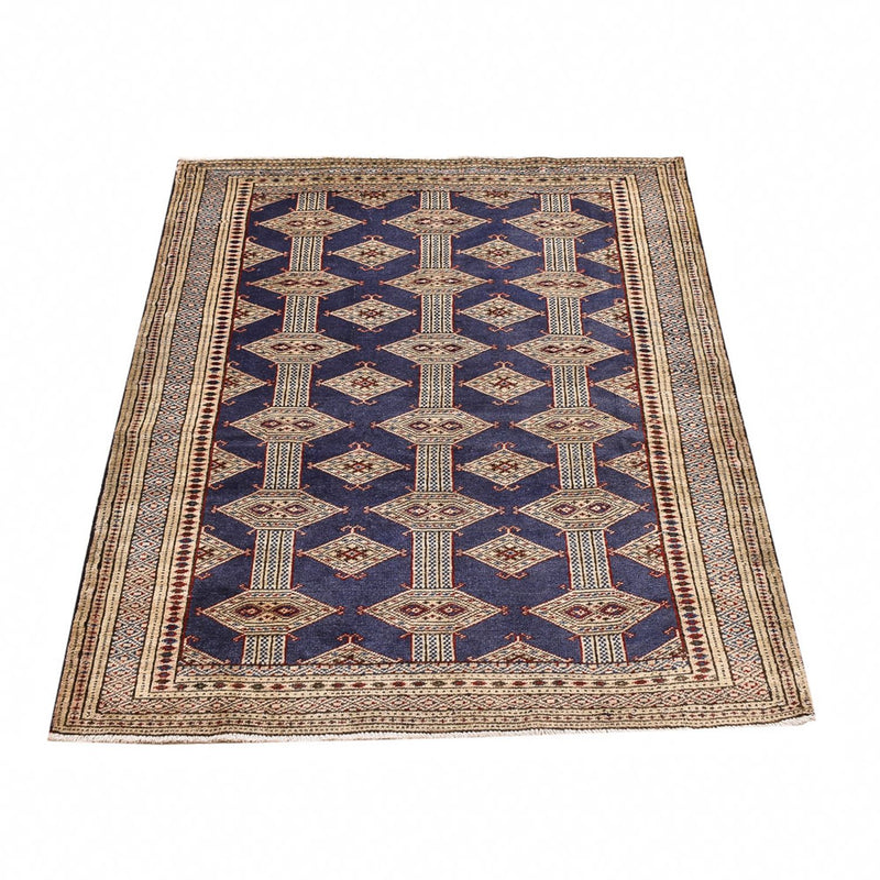 Tapis Turkaman - 136 x 101 cm - bleu foncé
