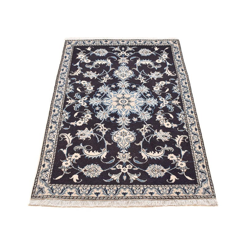 Tapis persan - Nain - 141 x 90 cm - bleu foncé