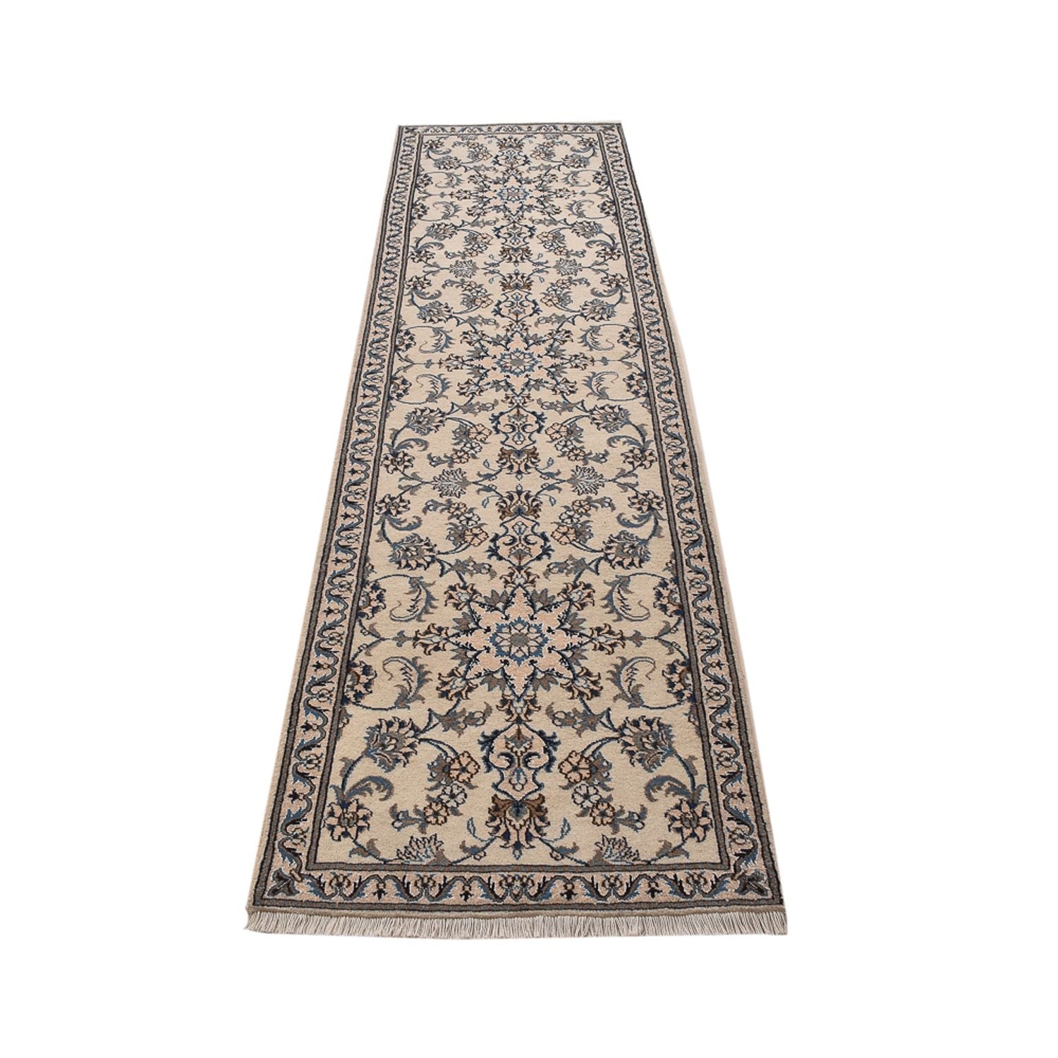 Tapis de couloir Tapis persan - Nain - 292 x 75 cm - beige