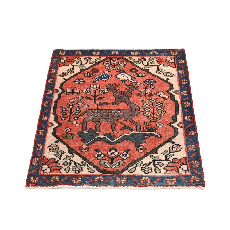 Tapis persan - Nomadic - 92 x 67 cm - rouge clair