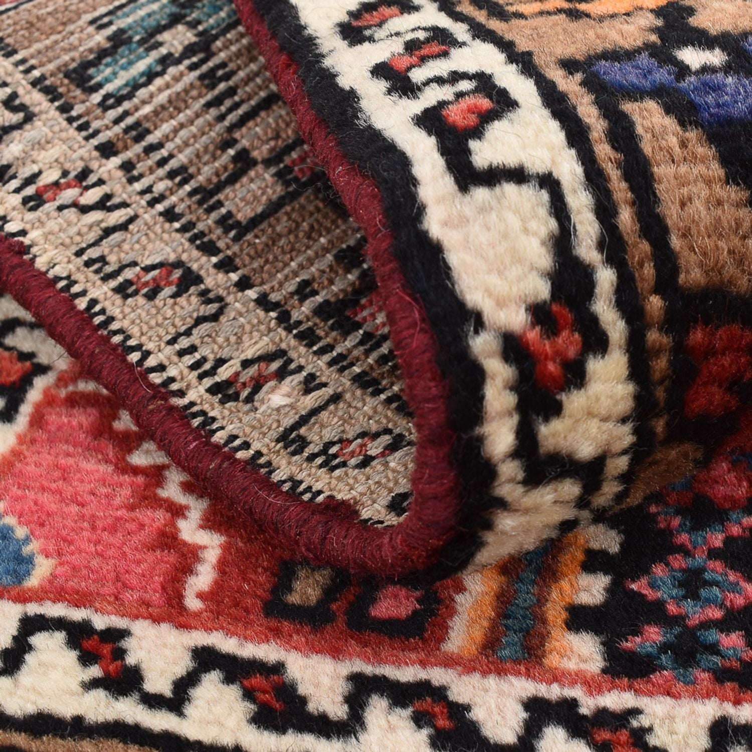 Tapis persan - Nomadic - 83 x 52 cm - rouge clair