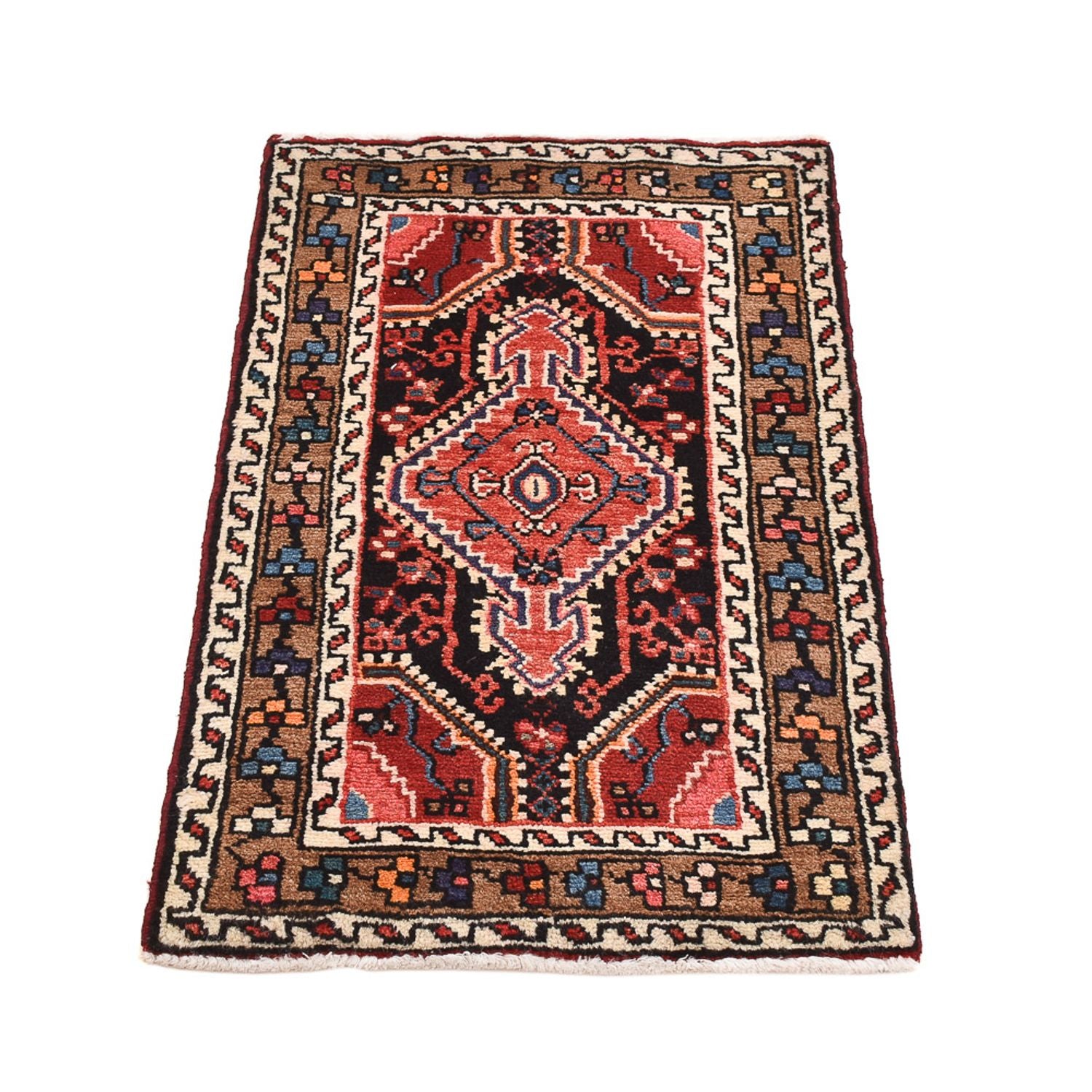 Tapis persan - Nomadic - 83 x 52 cm - rouge clair