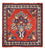 Tapis persan - Nomadic carré  - 53 x 53 cm - rouge