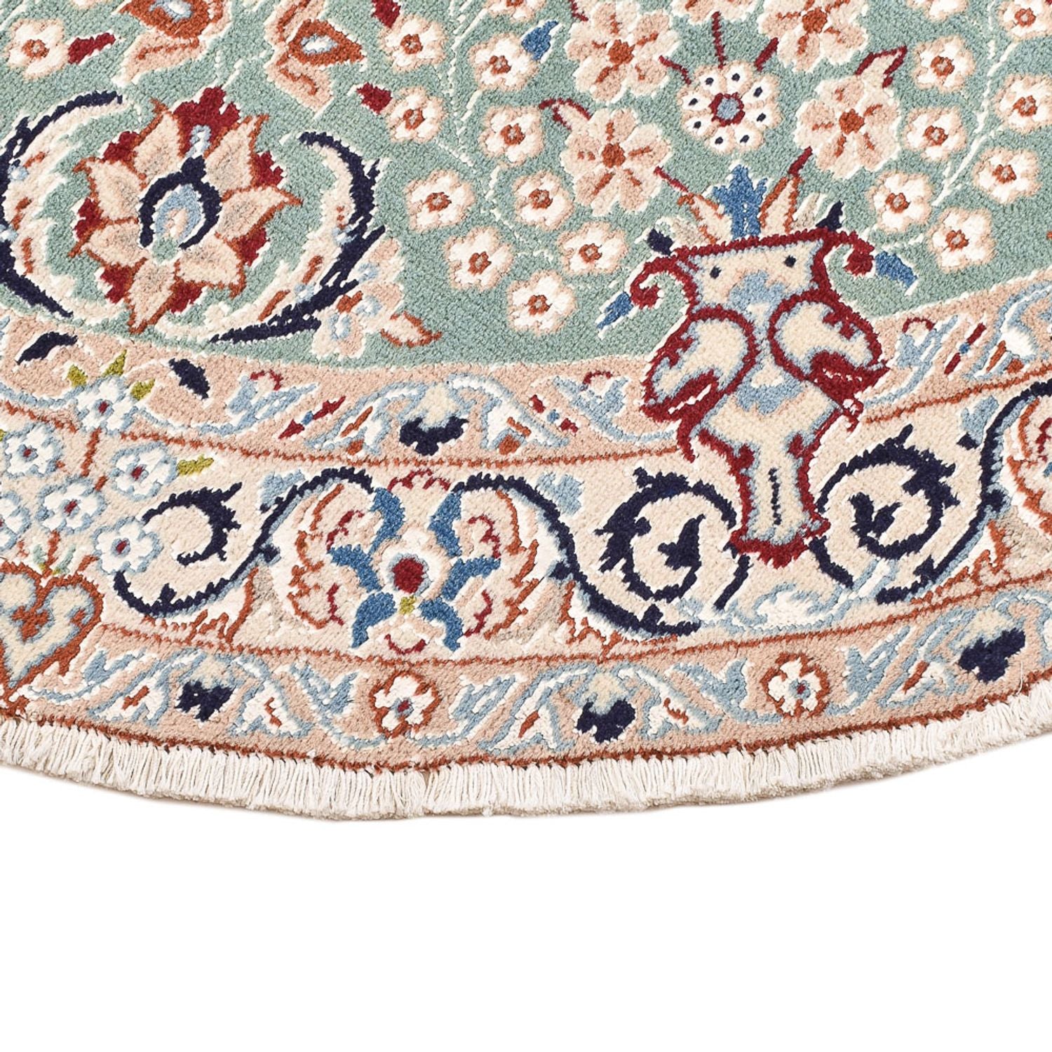 Tapis persan - Nain - Royal ronde  - 139 x 139 cm - vert clair