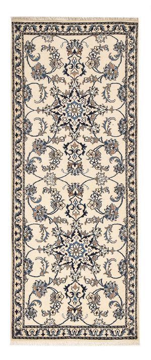 Tapis de couloir Tapis persan - Nain - 204 x 80 cm - beige