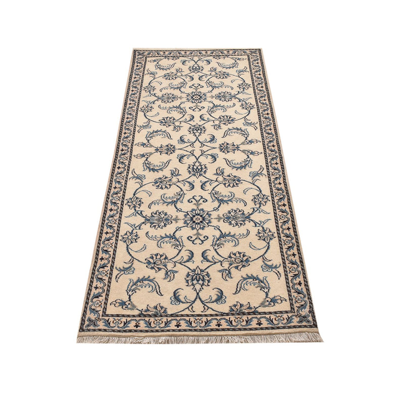 Tapis de couloir Tapis persan - Nain - 200 x 80 cm - beige