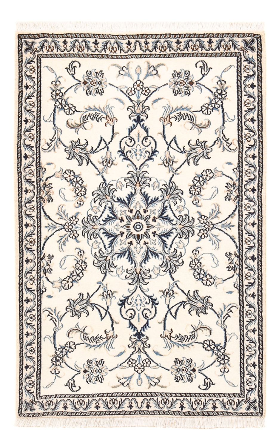 Tapis persan - Nain - 140 x 88 cm - gris clair