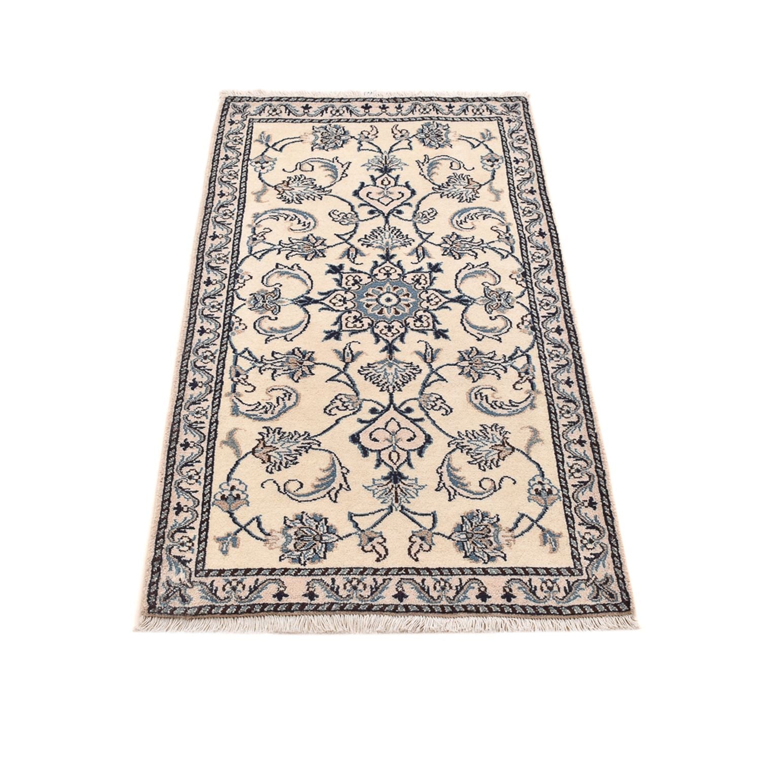 Tapis persan - Nain - 137 x 71 cm - gris clair