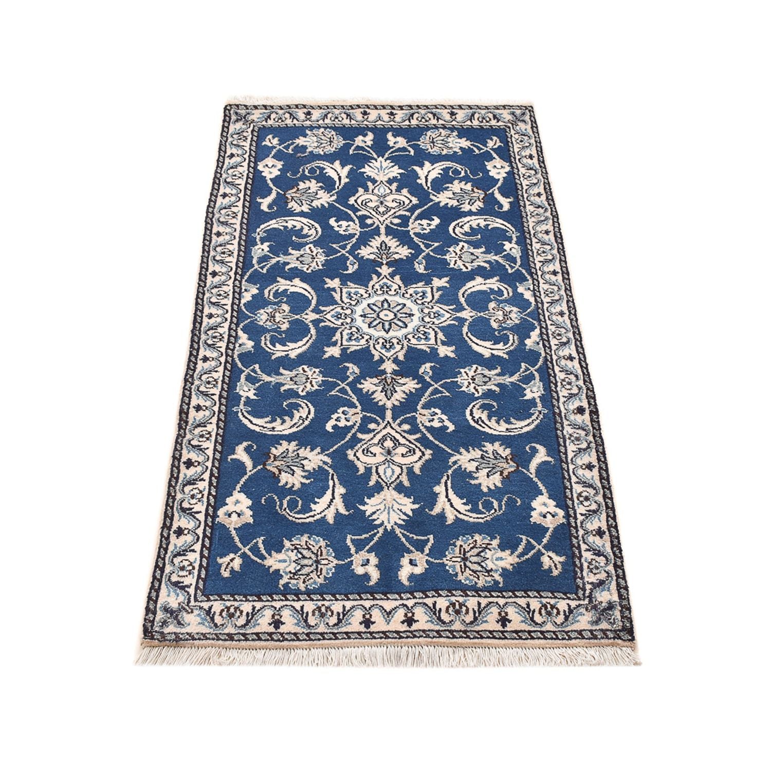 Tapis persan - Nain - 140 x 70 cm - bleu