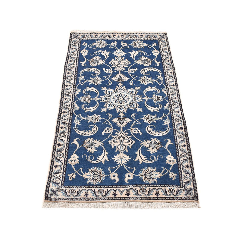 Tapis persan - Nain - 140 x 70 cm - bleu