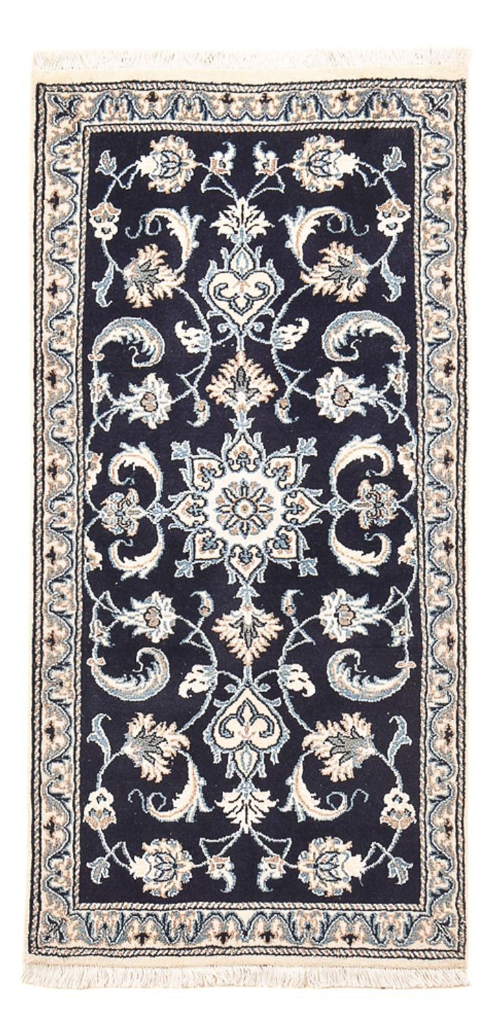 Tapis persan - Nain - 141 x 67 cm - bleu foncé