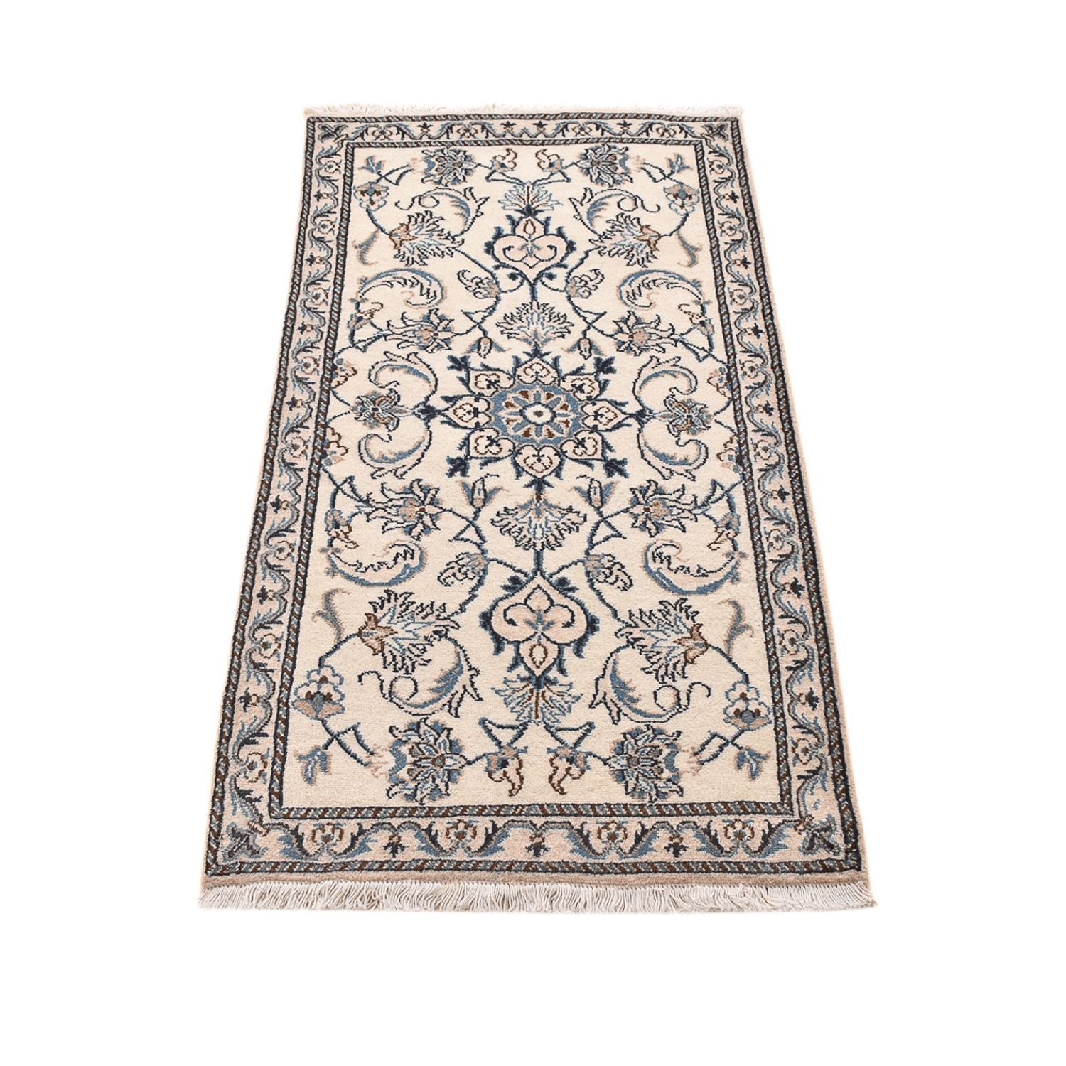 Tapis persan - Nain - 143 x 68 cm - gris clair