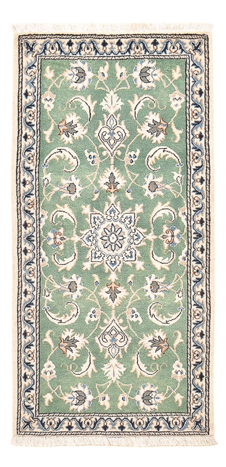 Tapis persan - Nain - 139 x 66 cm - vert clair