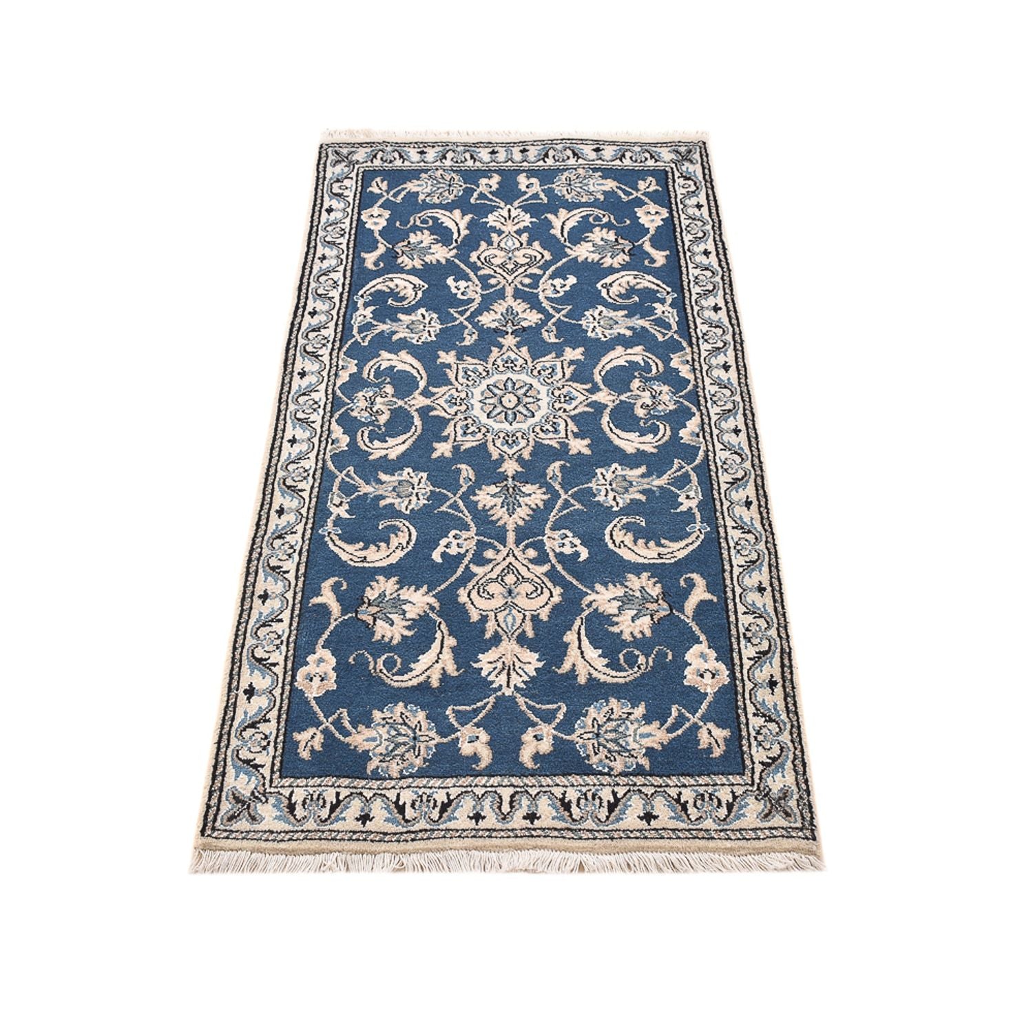 Tapis persan - Nain - 146 x 68 cm - bleu