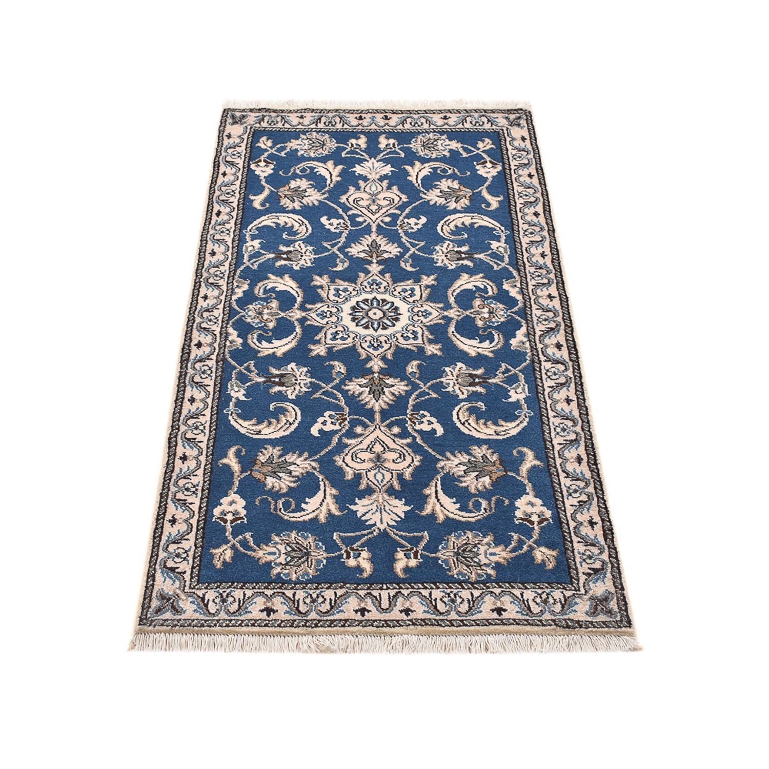Tapis persan - Nain - 136 x 70 cm - bleu