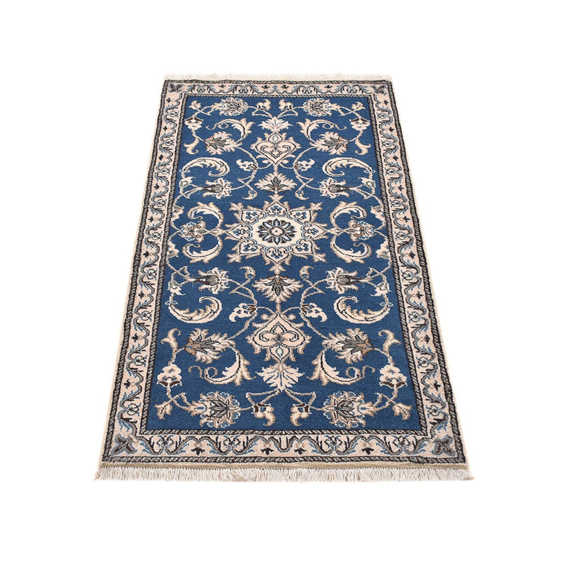 Tapis persan - Nain - 136 x 70 cm - bleu