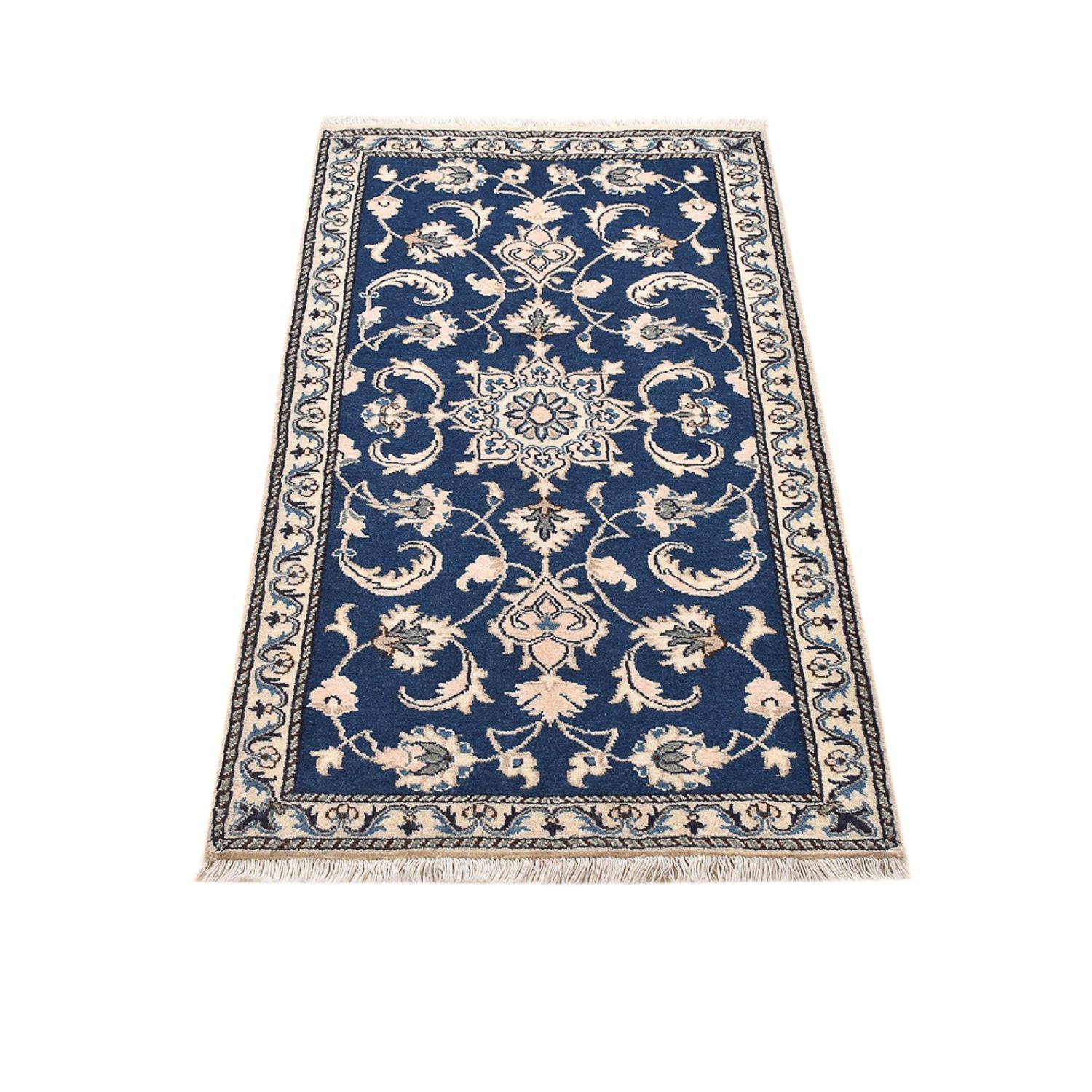 Tapis persan - Nain - 135 x 69 cm - bleu
